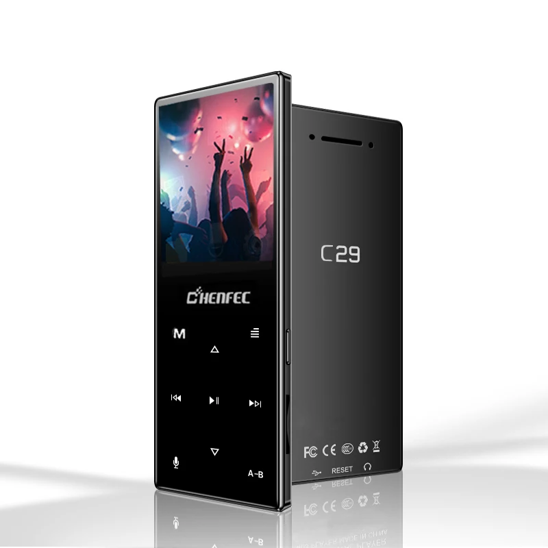 C29-mp3 player-Black Mp3-плеер с Bluetooth, встроенный динамик, металлический музыкальный плеер без потерь с fm-радио, электронная книга для Walkman с поддержкой tf-карты до 128 ГБ - Цвет: C29-mp3 player-Black