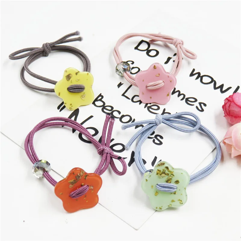 

10PCS/LOT Lovely Flower Candy Elastic Hair Bands For Women Creative Headband Scrunchy Kid Turban Hair Accessories For Girl NEW