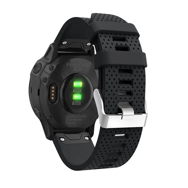 Черный 20 мм ремешок для часов Garmin Fenix 6S часы с быстрым выпуском легко подходят силиконовый ремешок на запястье ремни для Garmin Fenix 5s Plus ремень - Цвет: Черный