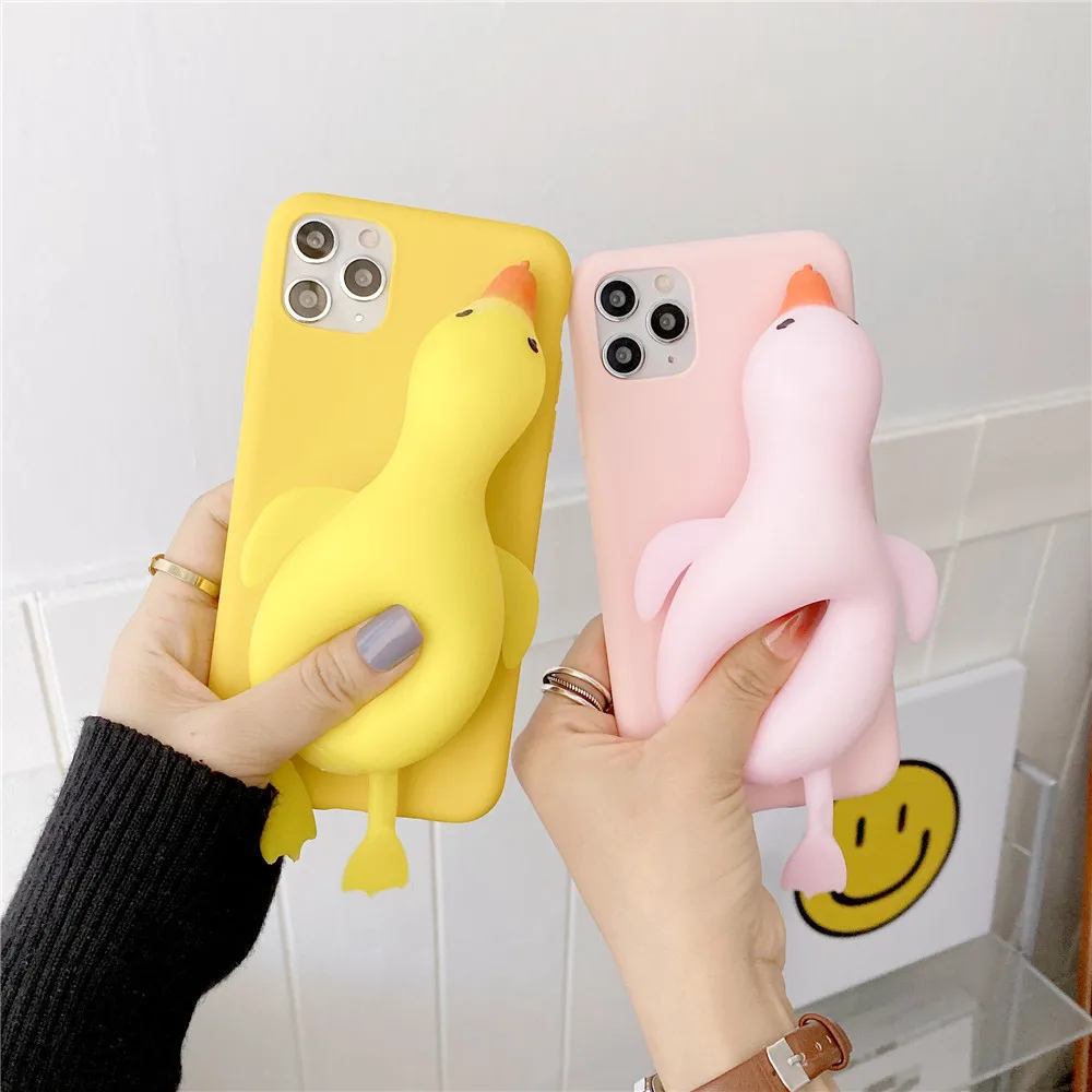 Relive Stress Duck Push Pop Case For Samsung Galaxy S8 S9 S10 S10e S21 S20 FE Note 8 9 10 Plus Lite 20 Ultra Fidget Toys Cover | Мобильные