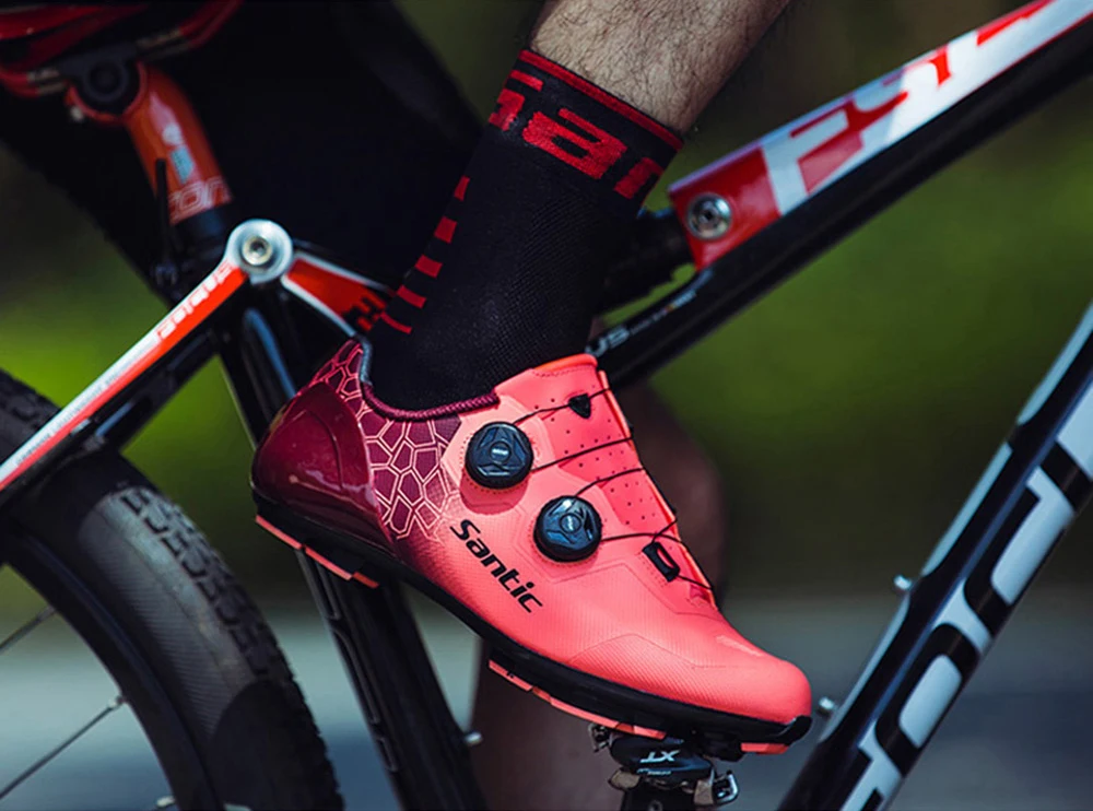 Мужская обувь для велоспорта SANTIC, MTB, 12 класс, углеродное волокно, обувь для велоспорта, Ультралегкая, самофиксирующаяся, профессиональная обувь для горного велосипеда