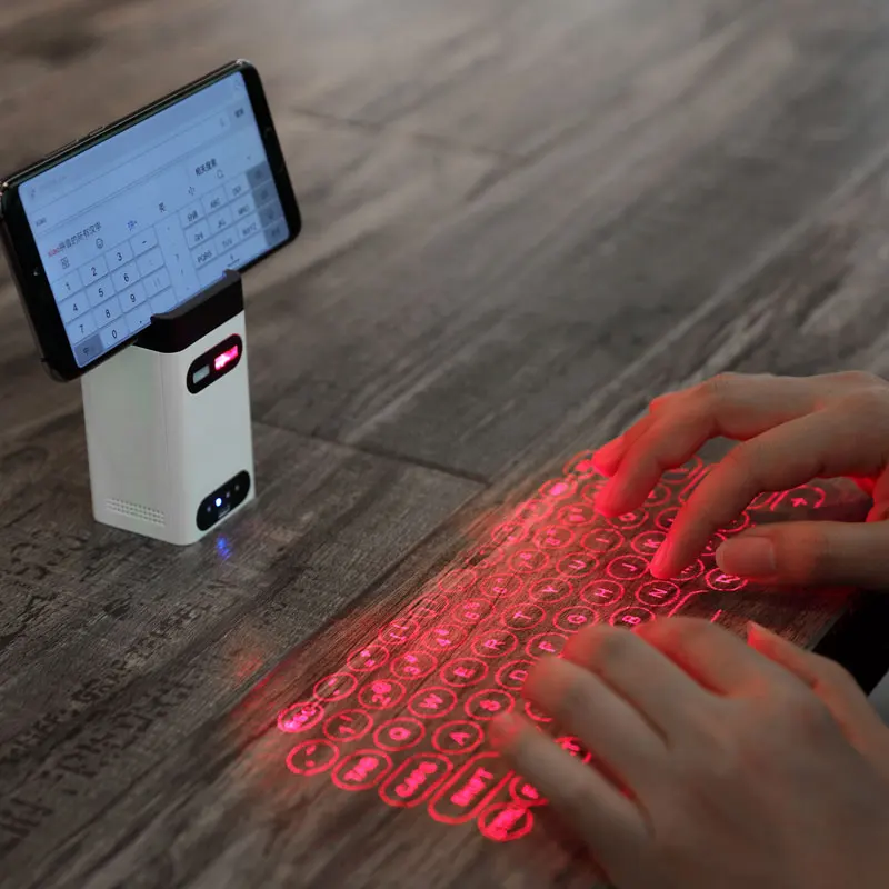 

Projection Laser Keyboard Laser Virtual Phone Projection Screen Wireless Bluetooth Touch Portable Keyboard for Infrared Office