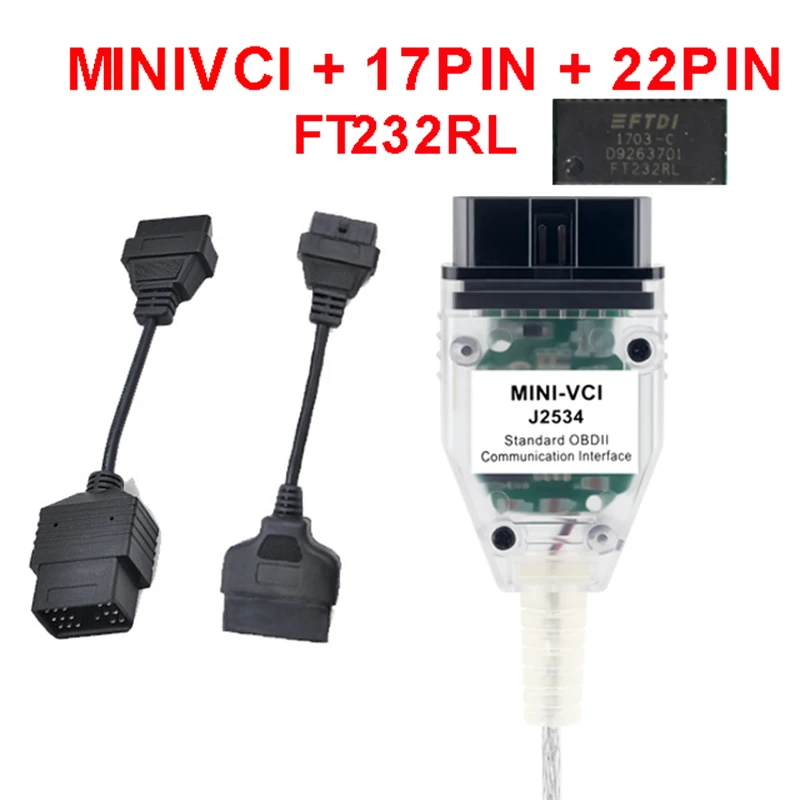 Новейший мини-сканер VCI для Φ TIS Techstream V14.30 minivci FTDI автомобильного сканера J2534 OBD2