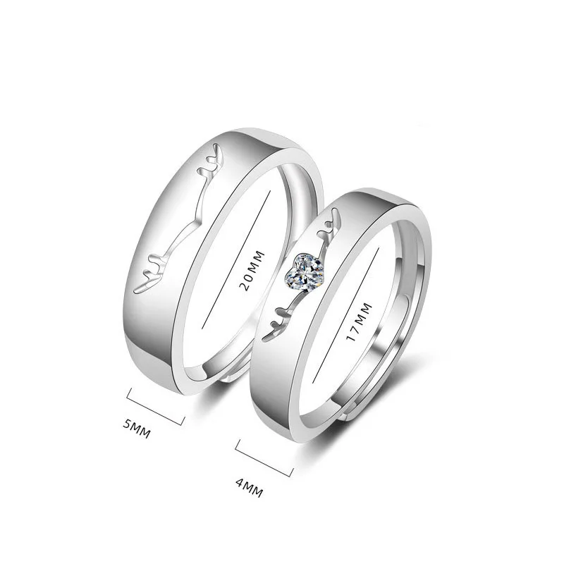 YADA подарки кристалл лося рога кольца для мужчин и женщин полые влюбленные пары