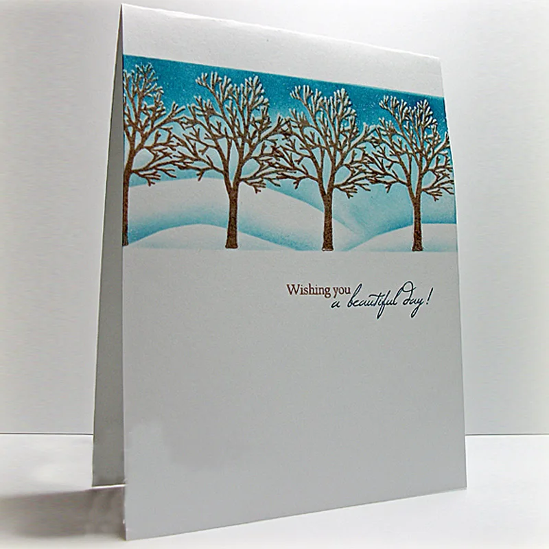 Прозрачные штампы QWELL с изображением лесных деревьев и животных для скрапбукинга