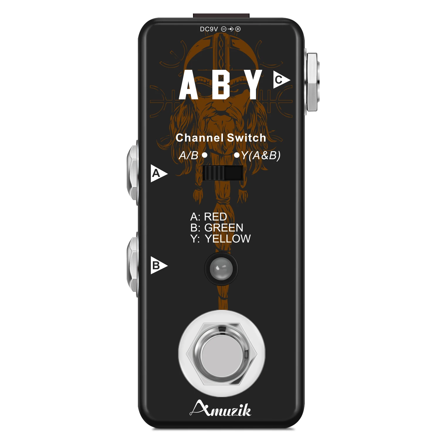Amuzik ABY Switch Line Selector Selection Channel Pedal Mini AB Box Switcher Electric Guitar Amplifier Footswitch True Bypass amplifier speaker passive switcher 2 channel stereo distributor selector control