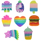 Игрушка антистрессовая для взрослых и детей, радужная пузырьковая игрушка для снятия стресса, сенсорные игрушки для снятия аутизма