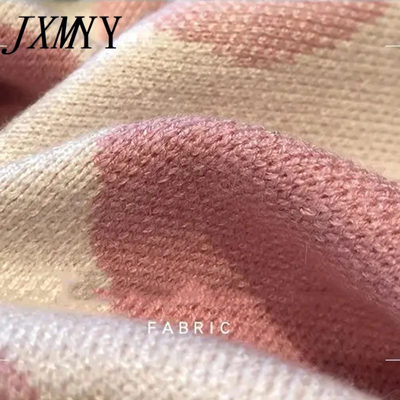 JXMYY Fashion Love Printed Knitted Two Peice Suit Women Long Sleeve Sweater Tops And Solid Colors Casual Pants Female |