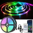 Светодиодная лента WS2812B, лампа RGB с Bluetooth, 5-30 м, индивидуально Адресуемая, для телевизора, компьютера, спальни