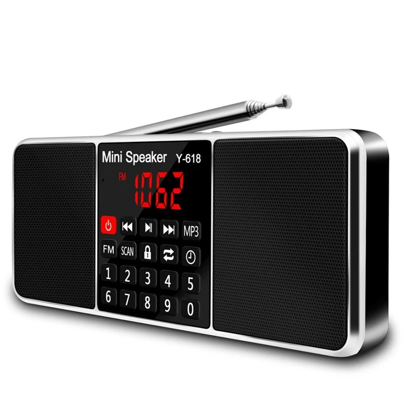 Топ Многофункциональный цифровой fm радио медиа динамик Mp3 музыкальный плеер