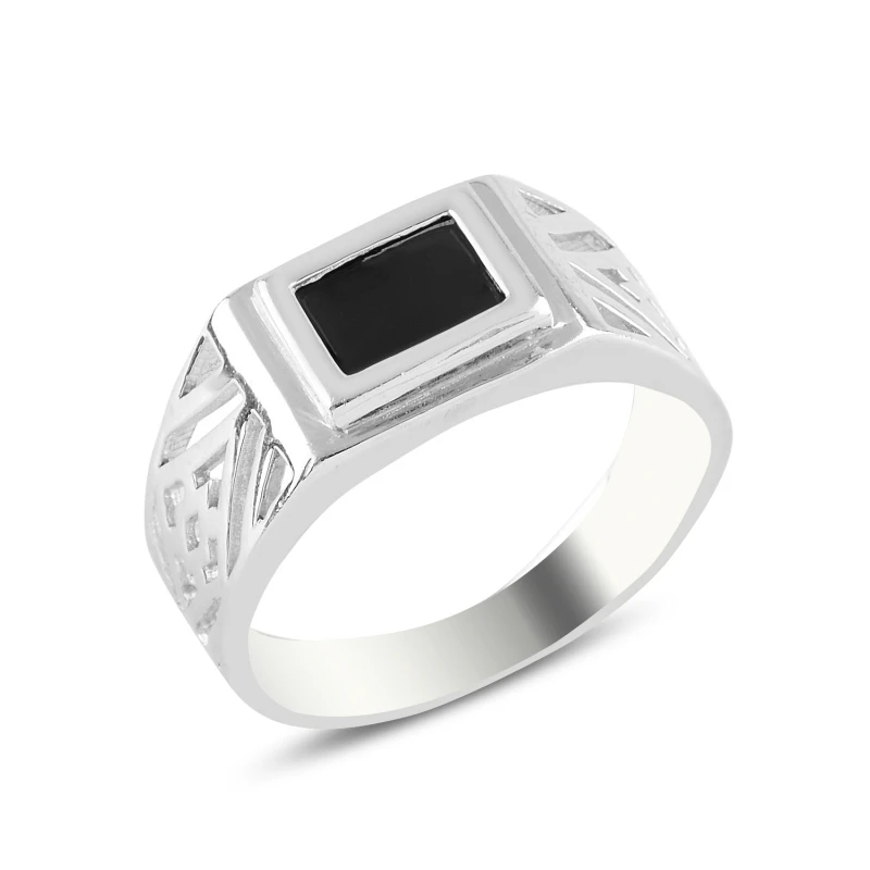

Серебряное кольцо с ониксом Silverlina