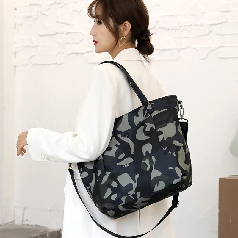 

New Fashion Women Lightweight Waterproof Nylon Camouflage Tote Bag Ladies Messenger Bag Shoulder bag Large Capacity Handbags