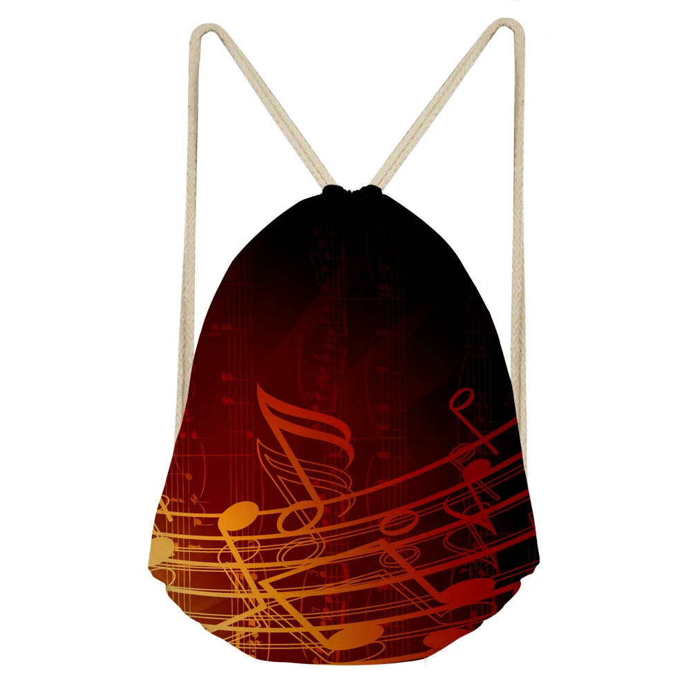 Модная повседневная сумка на шнурке с 3D рисунком музыкальных нот для мужчин и