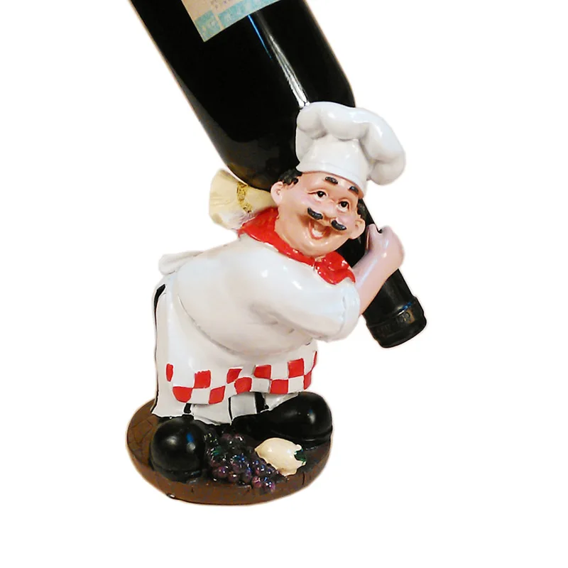 Милый шеф повар подставка для красного вина из смолы статуэтки кухонные