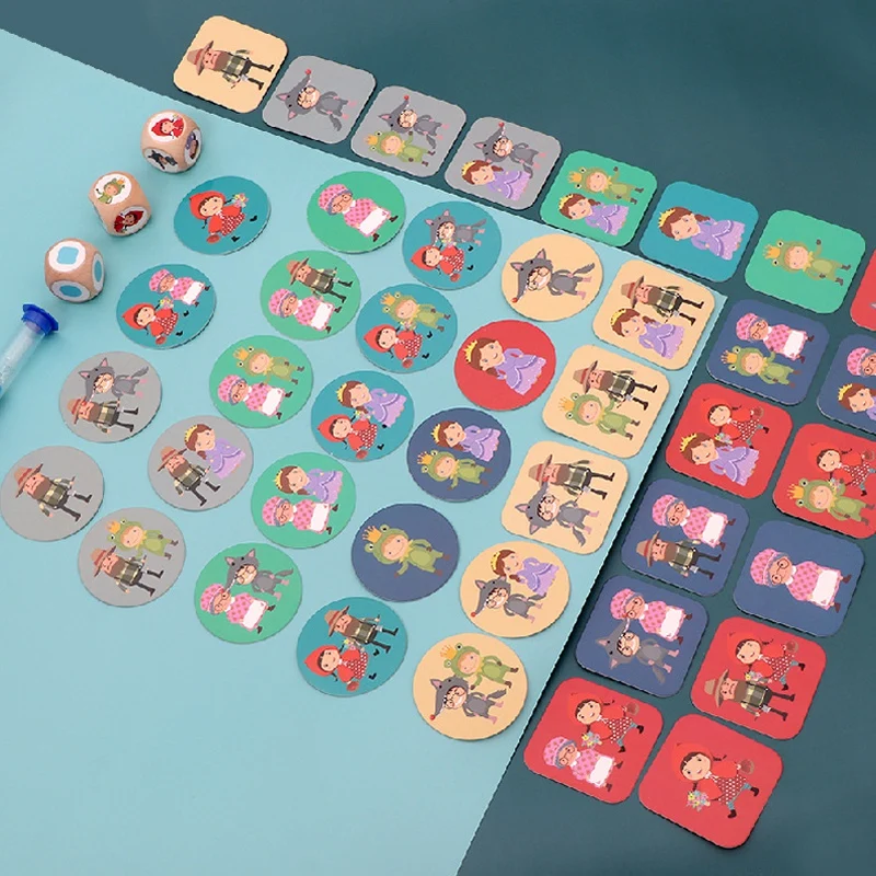 

Wooden Throw Dice Game Recognition Stacking Matching Puzzle Toy Kids Early Educational Learning Toy Gifts