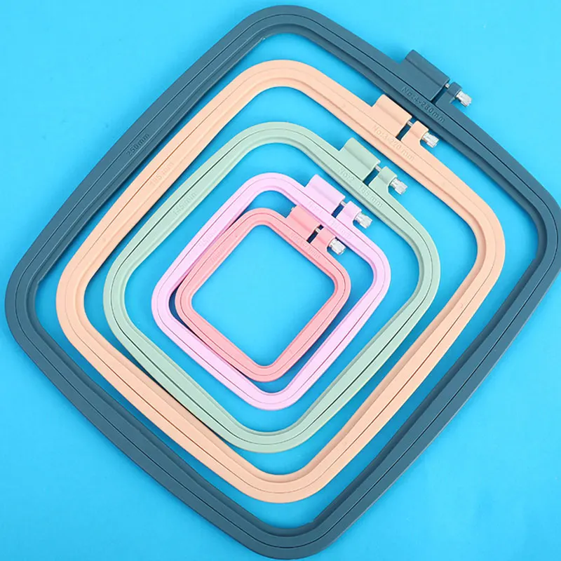 

New Square Plastic Embroidery Hoops Sewing Tool Frame Set Plastic Embroidery Hoop Ring For DIY Cross Stitch Needle Craft Tool