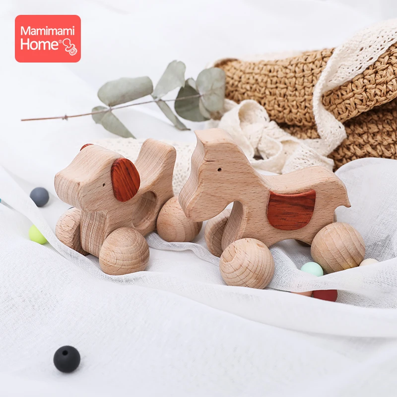 1 шт. детские деревянные животных автомобиля С изображением лошади из бука против