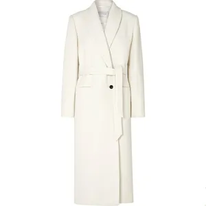 Женское шерстяное пальто Atumn, на одной пуговице, приталенное, с поясом, длинное, размера плюс, 2XL