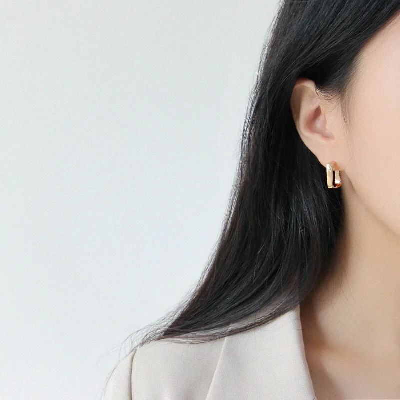 Женские серьги-гвоздики из серебра 925 пробы с геометрическим дизайном | Украшения