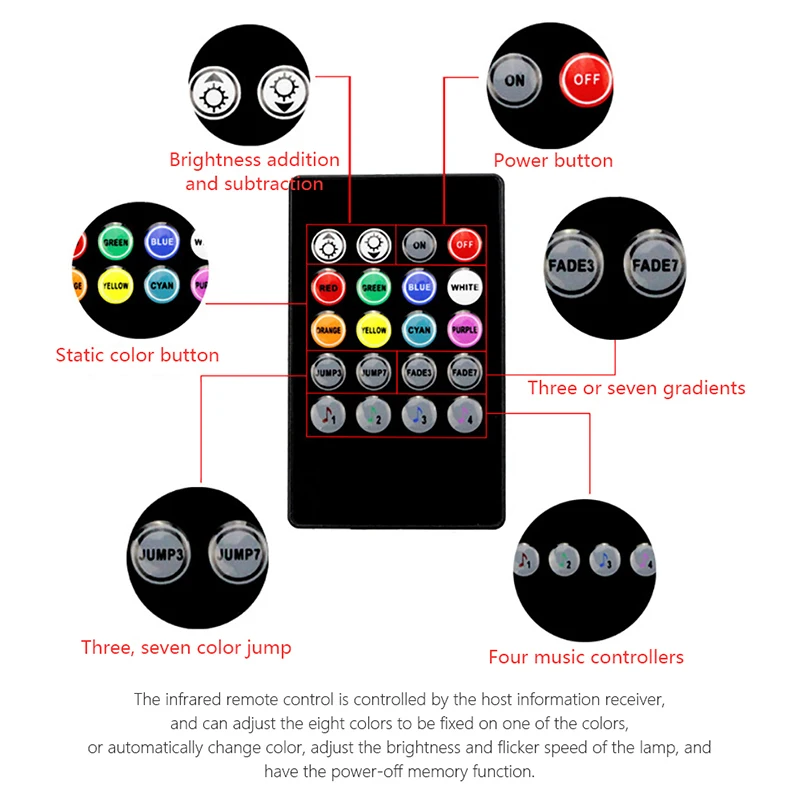 CARCTR 4 шт. 7 цветов автомобильный RGB LED светильник светодиодный s полоса