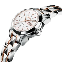 new fashion watchs female automatic mechanical watch tungsten steel mechanical watch waterproof double calendar womens watch