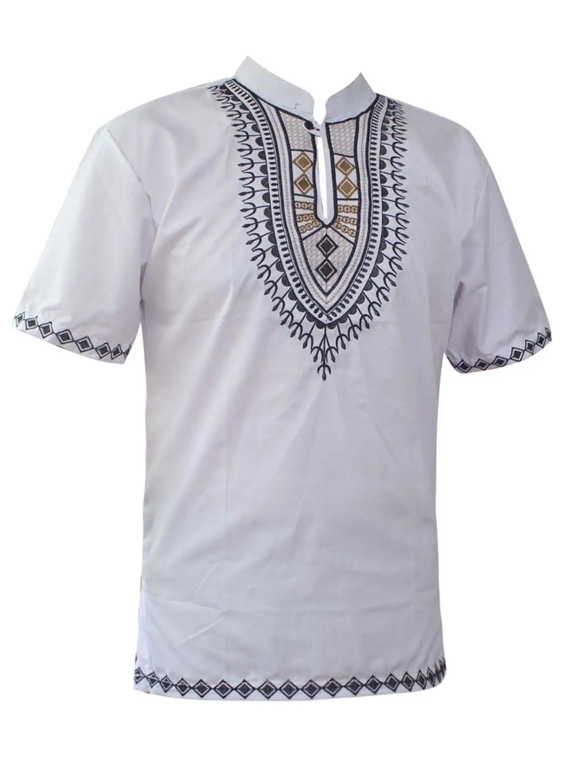 Summer Wear saree Ethnic Embroidery india Dashiki Tops Mandarin Collar African Shirts мусульманская рубашка мужская