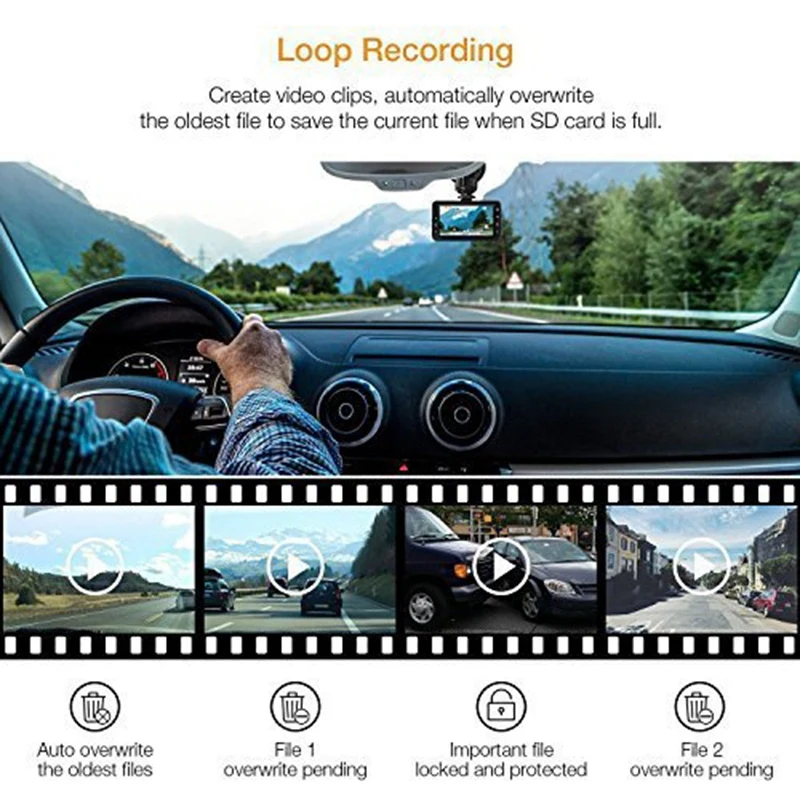 Hd 1080P 170 градусов супер широкоугольная Автомобильная камера 3,0 дюймов Tft экран G сенсор, широкий динамический, циклическая запись Спорт Двойной рекордер