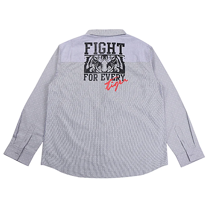 100% хлопок мужская рубашка большого размера на пуговицах плюс блуза с длинным