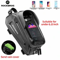 rockbros cycling bag bicycle phone bags 6 8 6 0 inch phone waterproof top tube handlebar touch screen bike bag accessories