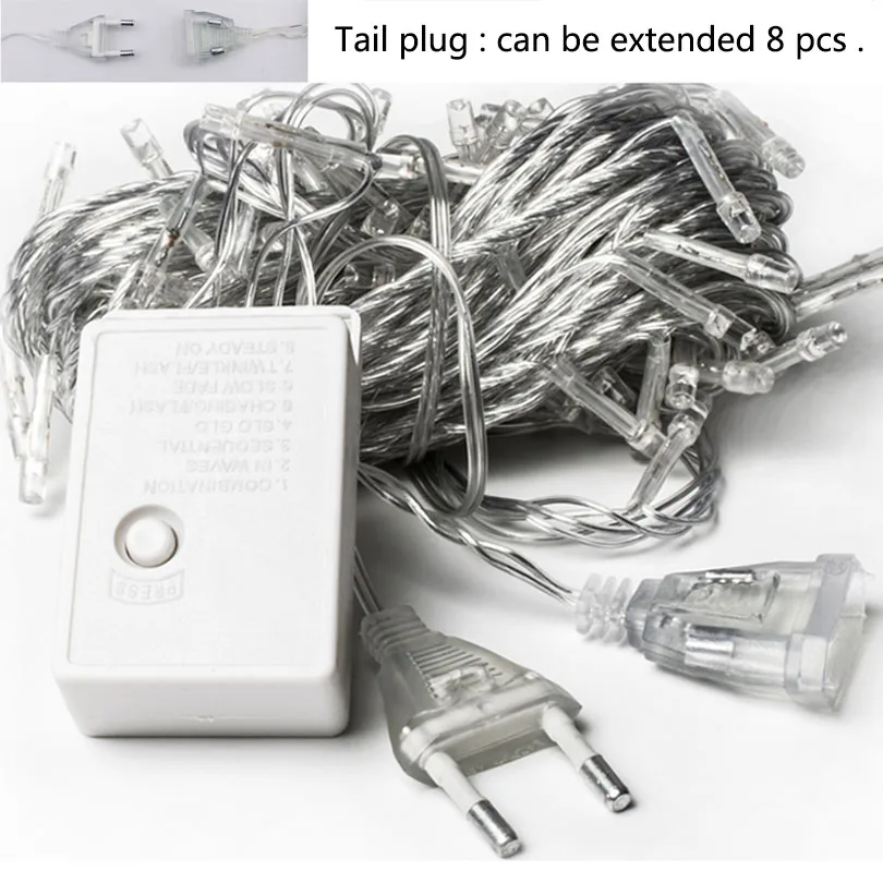 

4.8M Christmas lights outdoor decoration Droop 0.4-0.6m led curtain icicle string lights Garden Street Eaves Garland Fairy Light