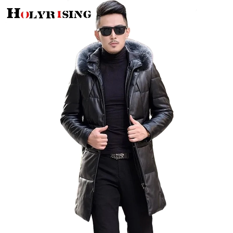 

winter men sheep leather down jackets fox fur warm coats hooded jaqueta masculina zipper stylish thicken 5xl windbreaker 19846