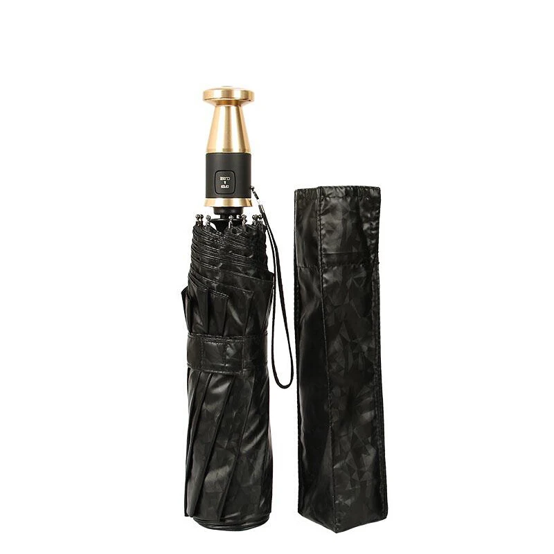 Большой зонтик с длинной ручкой черный зонт автоматический складной от солнца