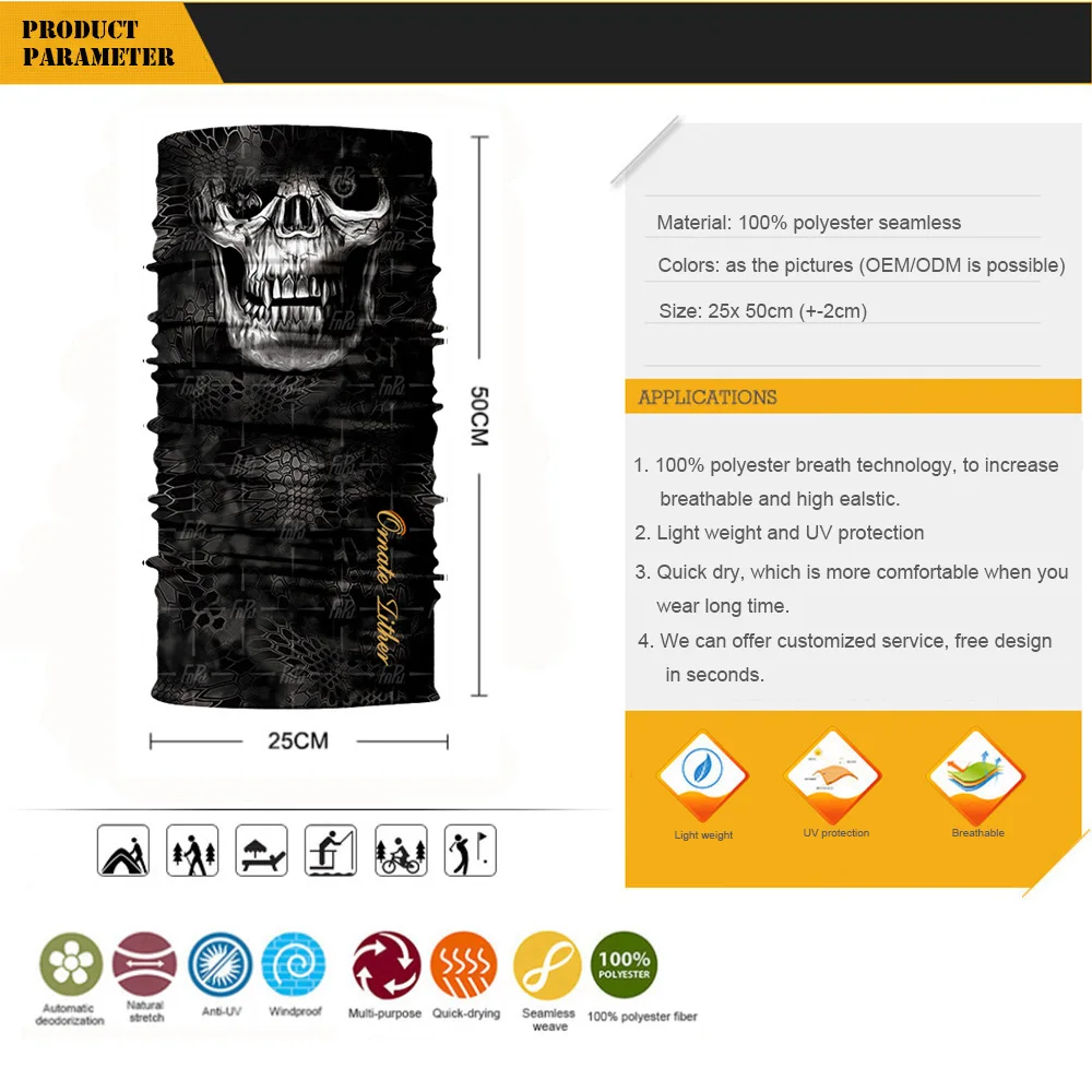 Череп бесшовная бандана уход за кожей лица Балаклава на открытом воздухе