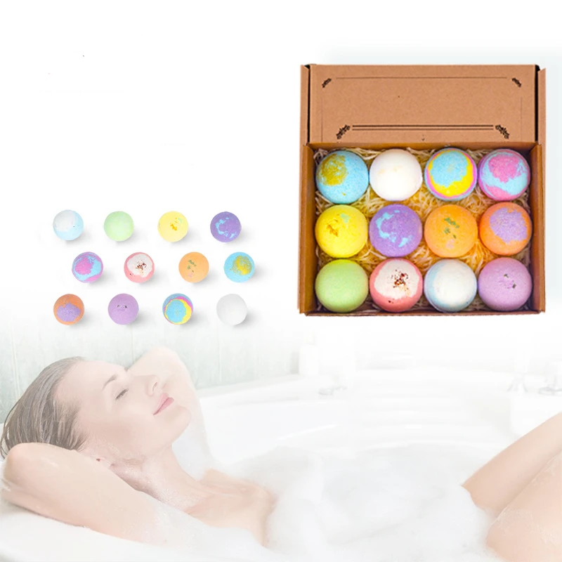 

12pcs/set Natural Organic Bubble Bath Bombs Ball Handmade Salt Balls Soften Moisturizing Bubble Bath bomb