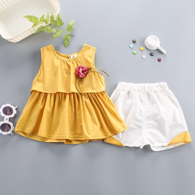 Комплекты одежды для девочек BibiCola новые летние топы с мультяшным принтом и шорты