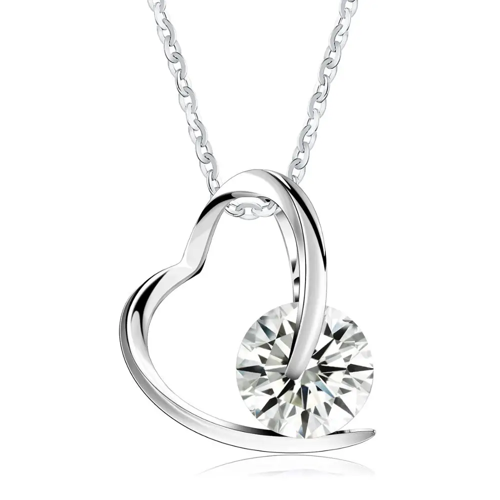 ORSA JEWELS 925 пробы Серебряное ожерелье в форме сердца с австрийским кубическим цирконием ААА для женщин драгоценный подарок для девушек SN47