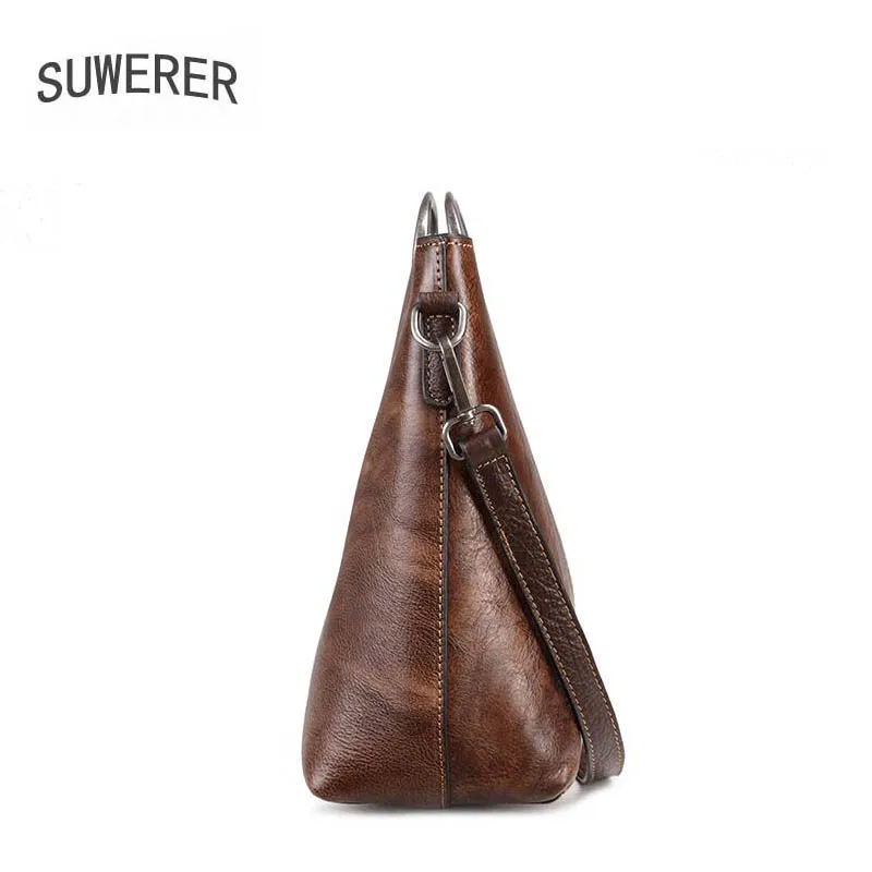 

SUWERER New Women Genuine Leather Bag luxury handbags women bags designer real cowhide leather shoulder bag women famous brand