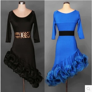 Костюм для латинских танцев, женское платье для соревнований по латиноамериканским танцам, платье для латинских танцев с рукавом до локтя, платье для латинских танцев