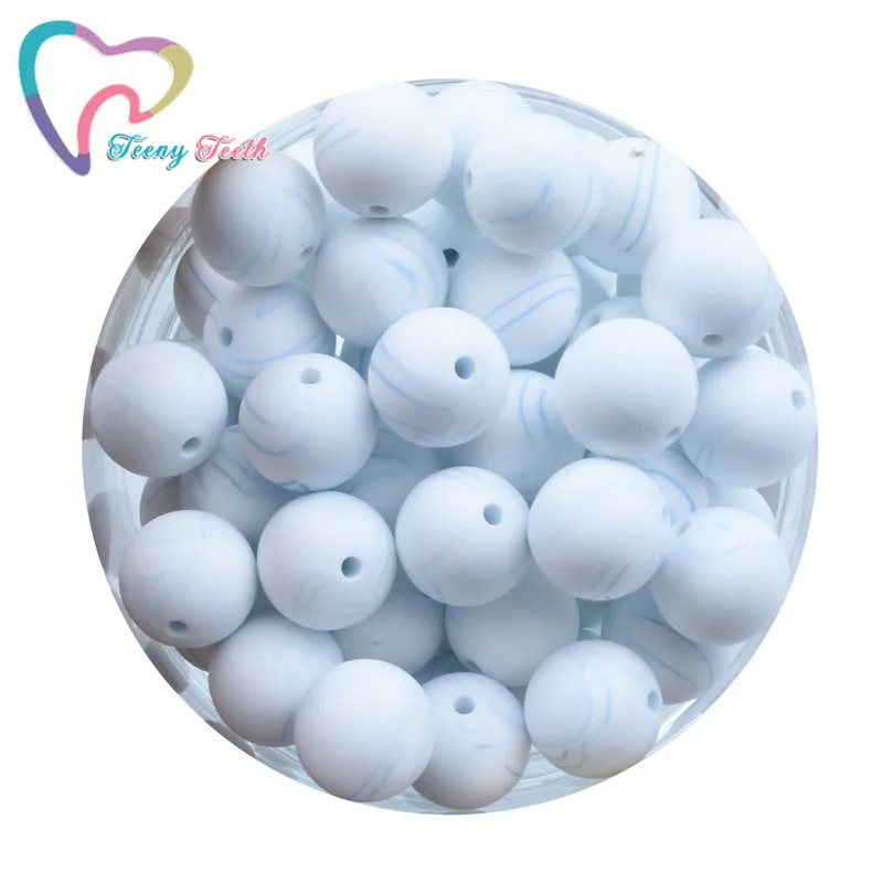 Cuentas redondas de silicona para morder para beb&eacute;, accesorios de cadena para chupete, 15MM, 24 colores, 10 Uds.-1