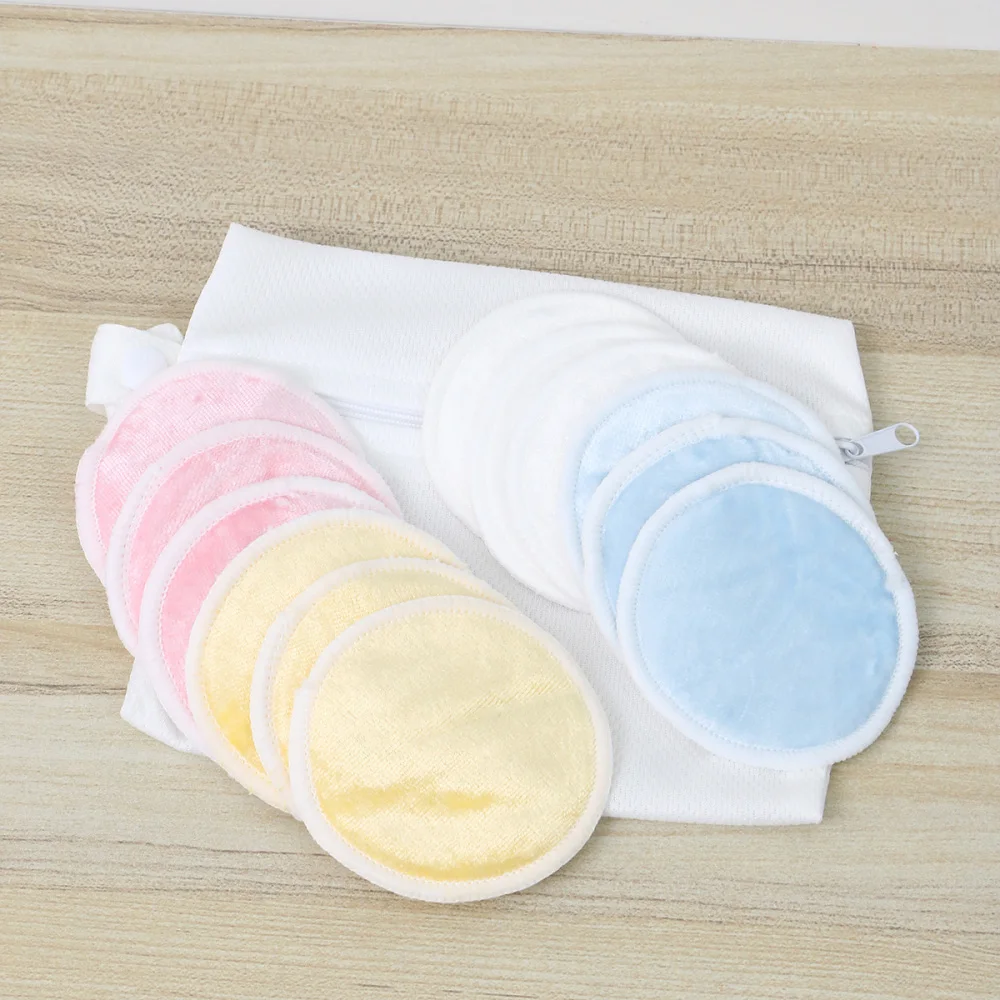 

12pcs Reusable Bamboo Fabric Nursing Pads Leakproof Washable Feeding Pads Ultra Absorbent Inserts with 18cm Drawstring Mesh