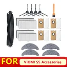 Мешки для пыли, основная щетка, Швабра, ткань, боковая щетка, Hepa-фильтр, запчасти для робота-пылесоса XIAOMI VIOMI S9, аксессуары