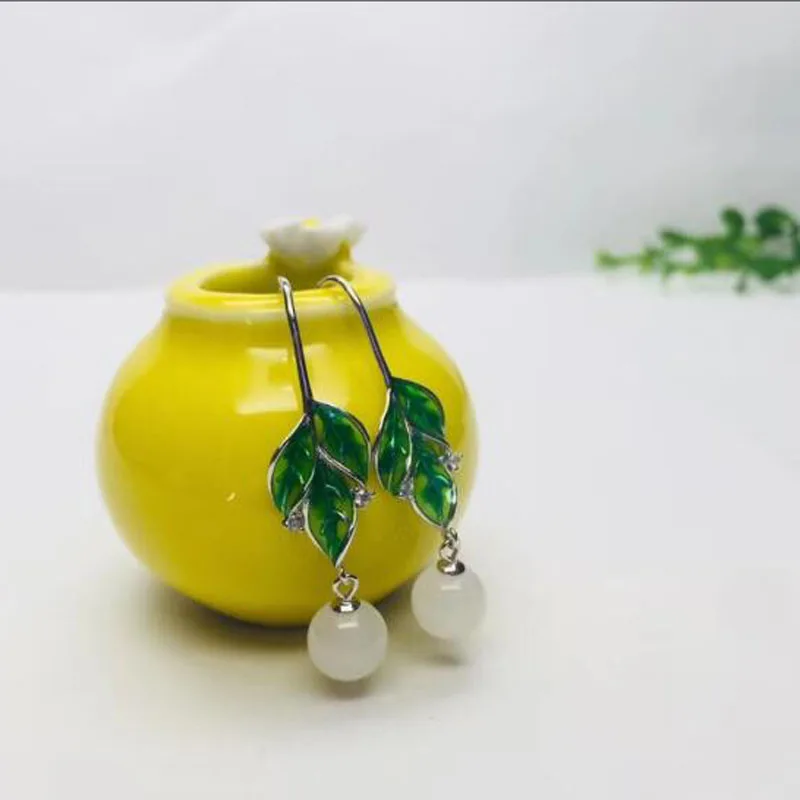 Женские серьги-Крючки в стиле ретро из настоящего серебра 925 пробы с натуральными