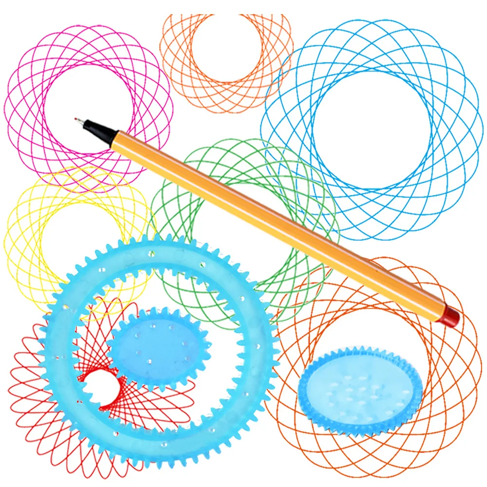 Многофункциональная головоломка Геометрическая линейка спирографа инструменты
