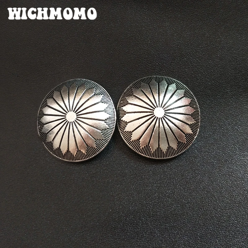 3 шт./пакет 30 мм цинковый сплав круглые серебряные декоративные пуговицы Подвески