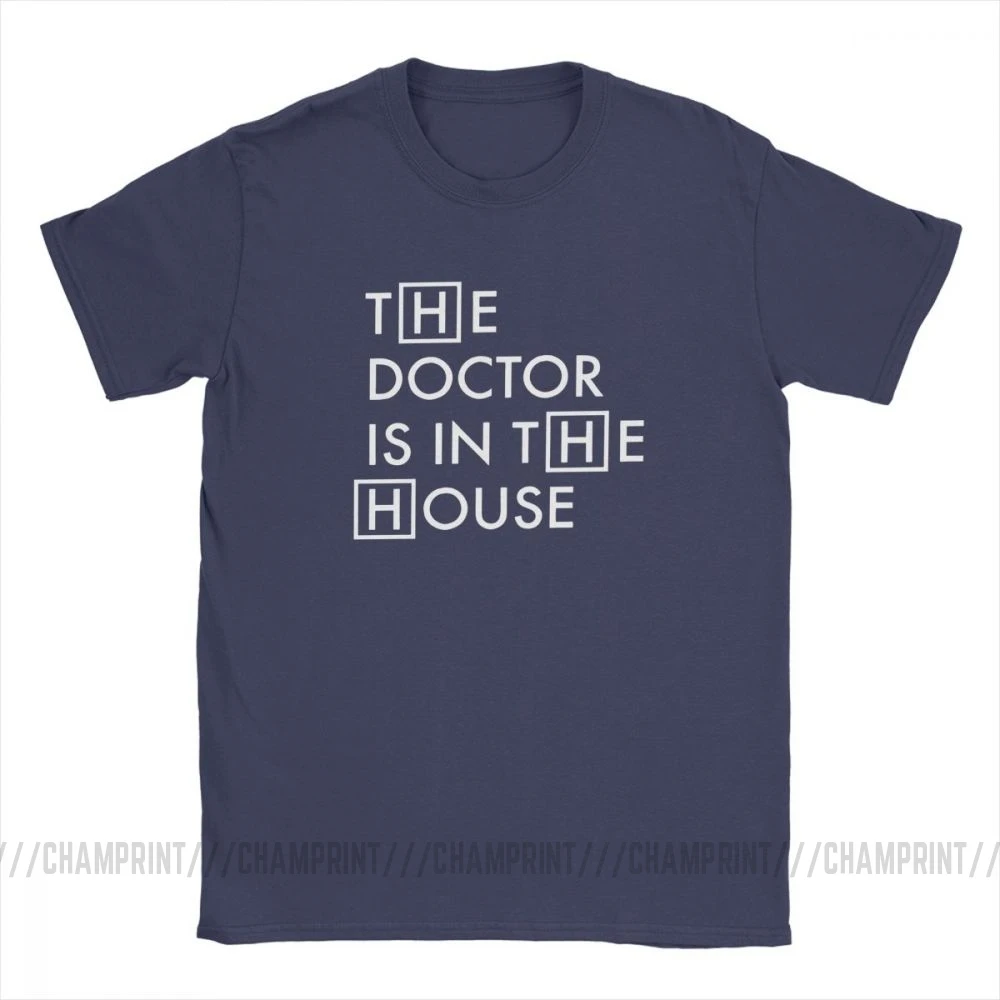 Мужская футболка с надписью The Doctor Is In House новинка 100% хлопковые футболки круглым