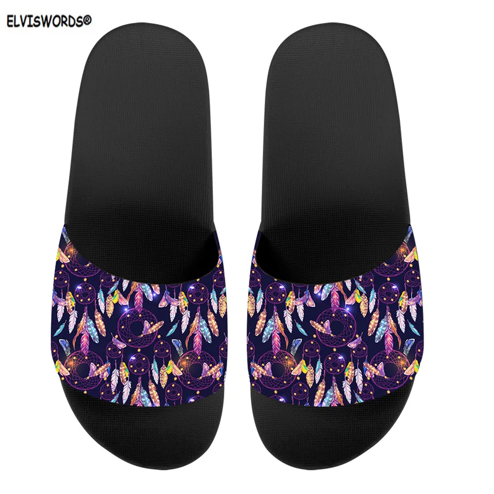 Шлепанцы ELVISWORDS женские повседневные сандалии с рисунком Ловца снов удобные