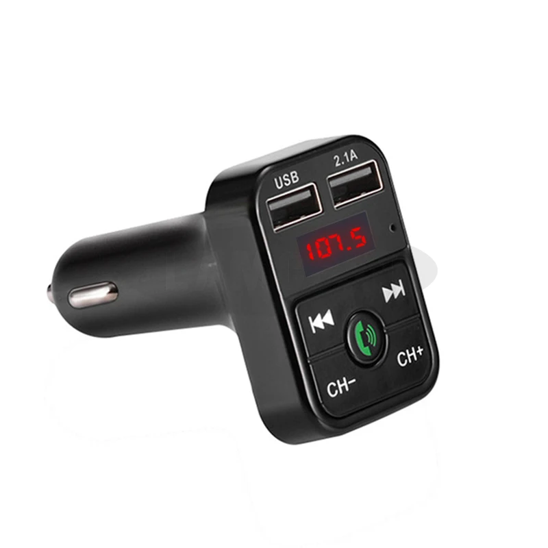 Black Двойной зарядное устройство USB для samsung Xiaomi зарядное устройство USB для Iphone с fm-передатчиком Bluetooth Handfree usb-диск/TF карта воспроизведения музыки - Тип штекера: Black