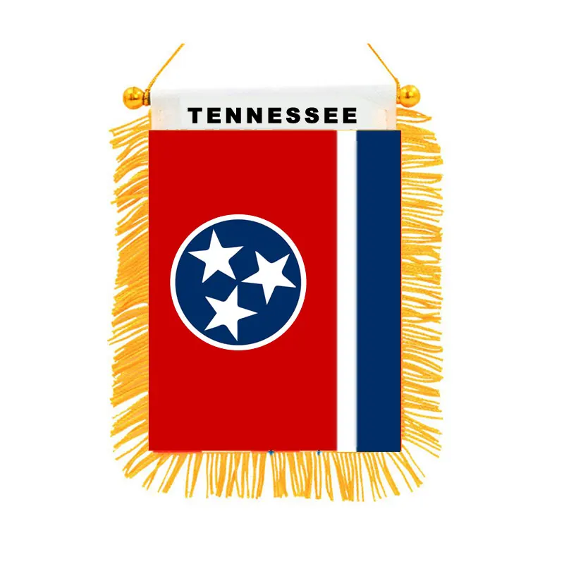 

TENNESSEE Flag Double Sided Printed Pennant High Quality Blackout Fabric Home Decor Mini National Flag