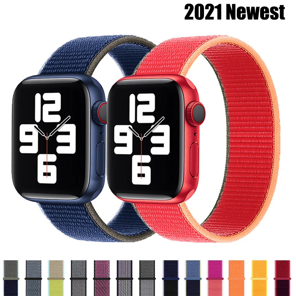 

Nylon Strap for Apple watch band 44mm 40mm correa iWatch 42mm 38mm wristband belt loop for bracelet apple watch serie 5 4 3 Se 6