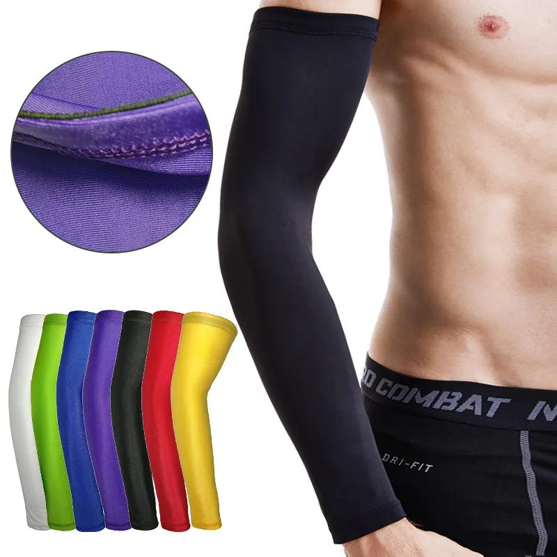 

Outdoor Lengthen Arm Sleeves Basketball Compression Cycling Arm Bracer Warmers Breathable riding Armguards Men Sports Safety